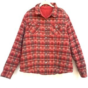 Guide Series Men’s Jacket Shacket REVERSIBLE
 Sz Xl Brown/Orange Plaid Flannel
